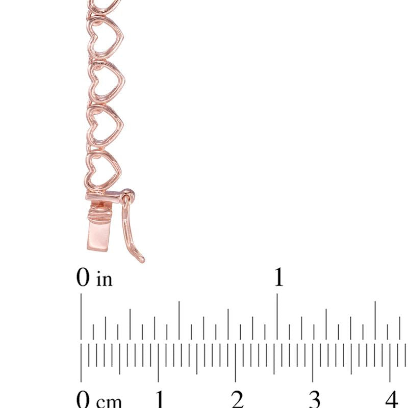 1/10 CT. T.W. Diamond Heart Necklace in Sterling Silver and 18K Rose Gold Plate