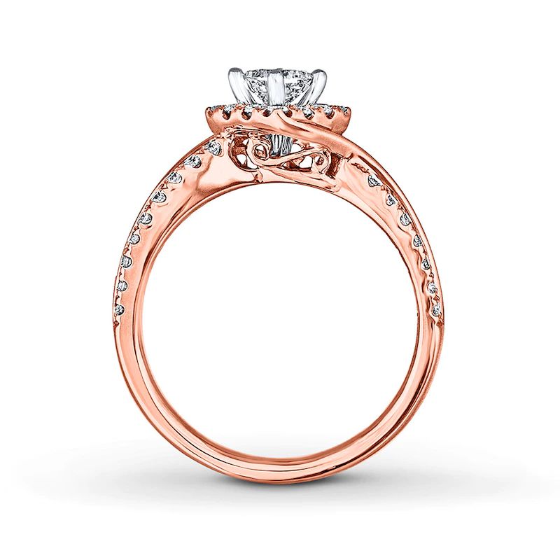 Diamond Engagement Ring 3/4 ct tw 14K Rose Gold