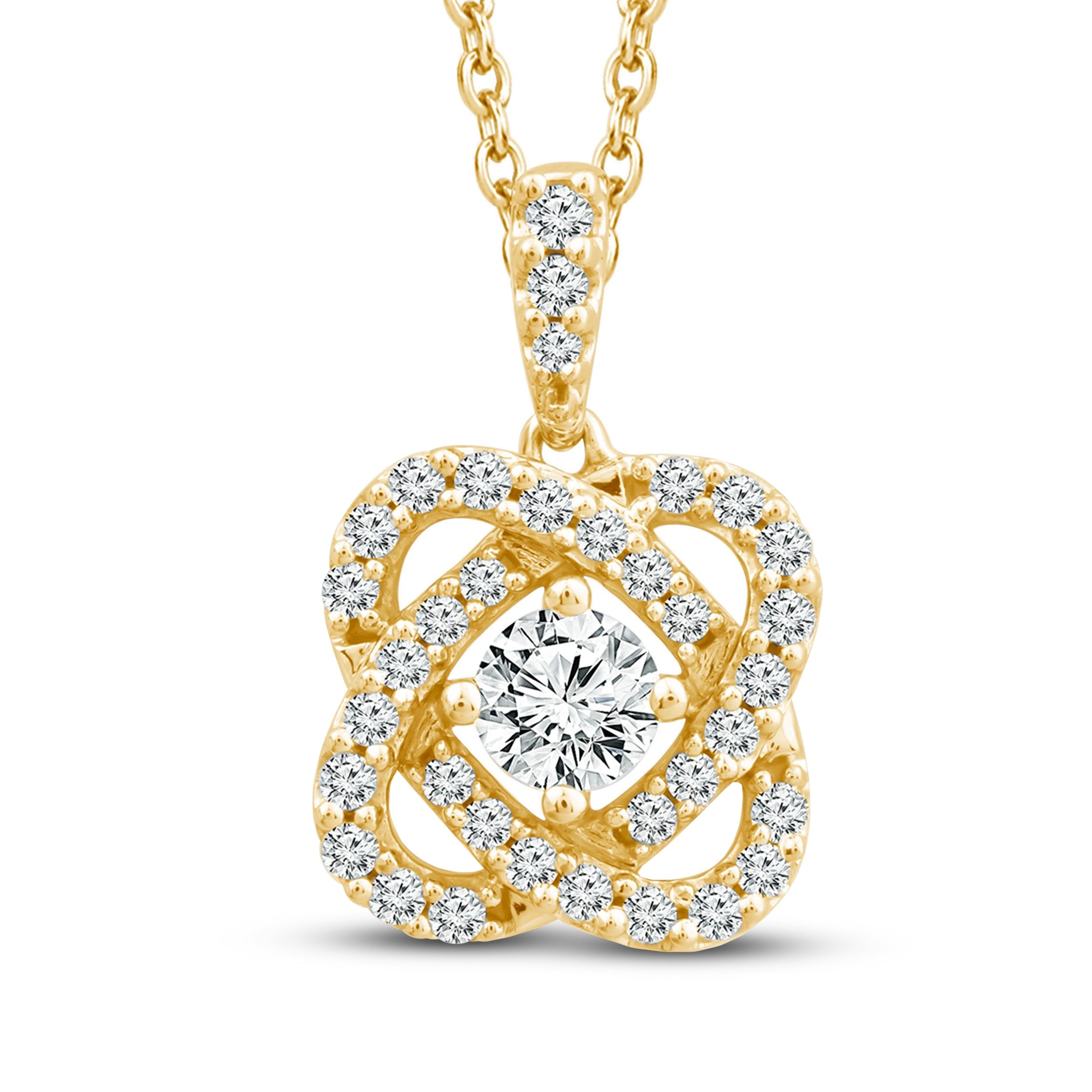 Diamond Necklace 1/2 ct tw 10K Yellow Gold 18