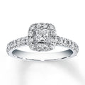 Engagement Ring 7/8 ct tw Diamonds 14K White Gold