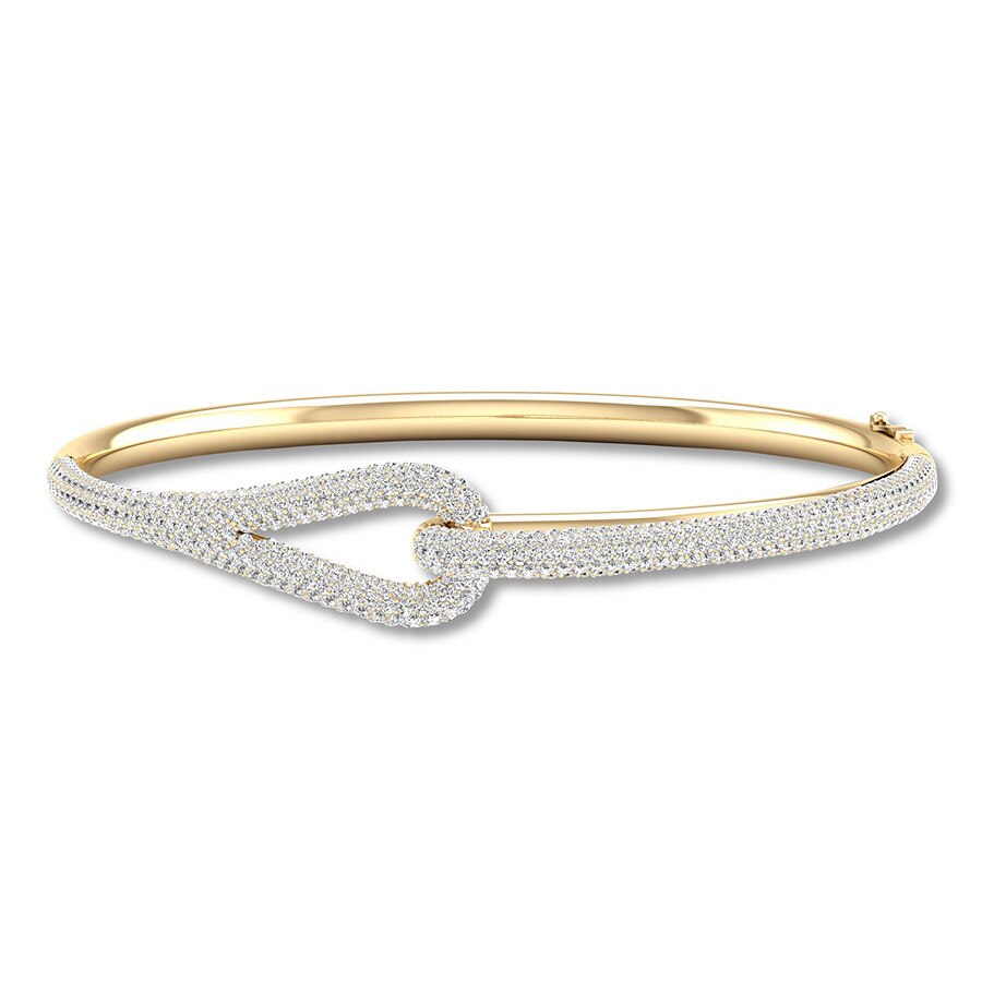 Loved Diamond Bangle Bracelet 4 ct tw 14K Yellow Gold