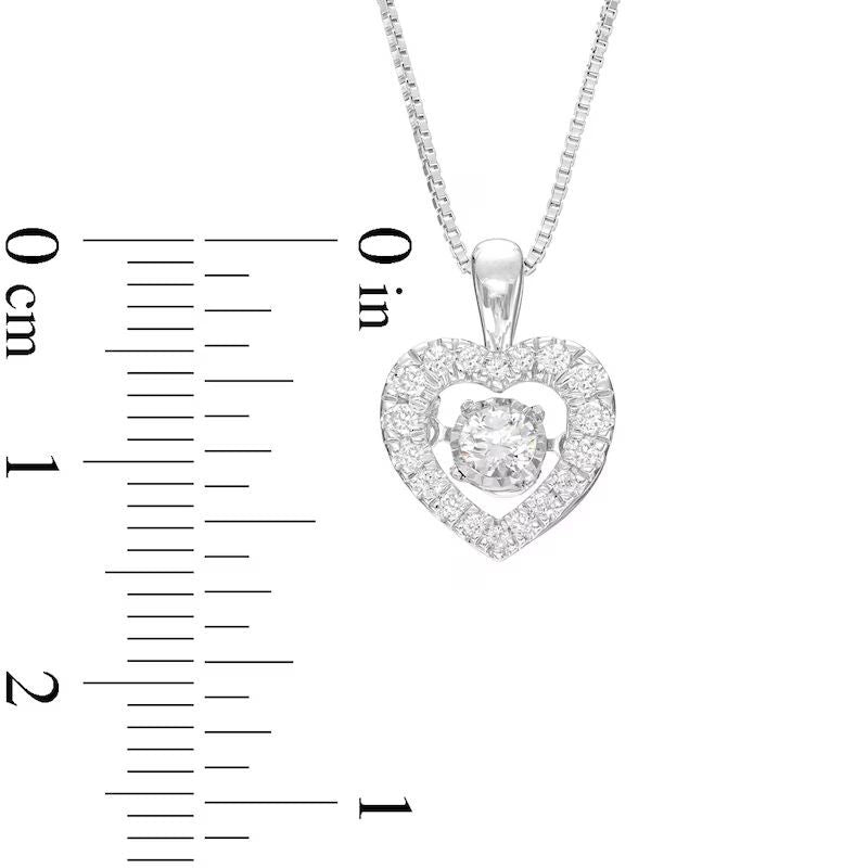 Unstoppable Love Diamond Heart Necklace 1/3 ct tw Round-cut 10K White Gold 19&amp;#8243;