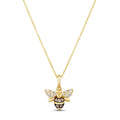 Diamond Bee Necklace 1/4 ct tw 14K Honey Gold 18