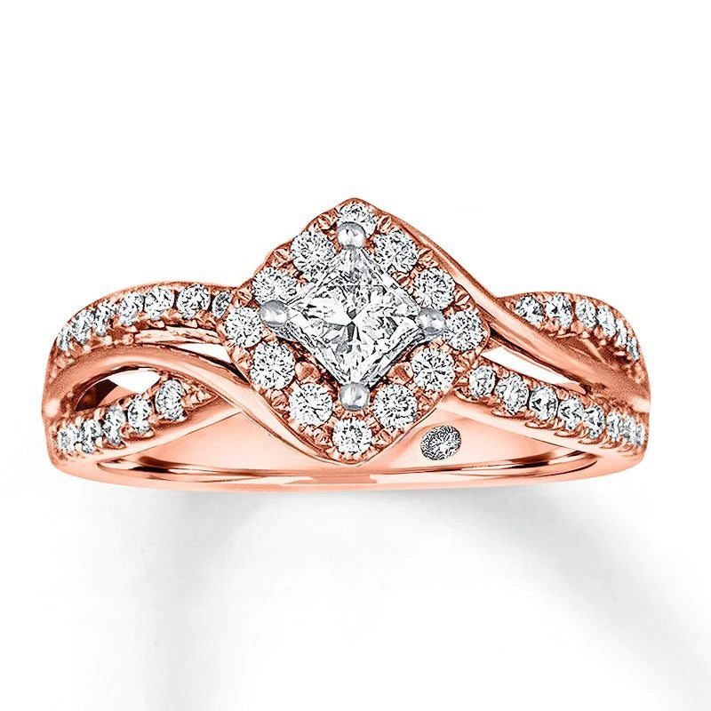 Diamond Engagement Ring 3/4 ct tw 14K Rose Gold