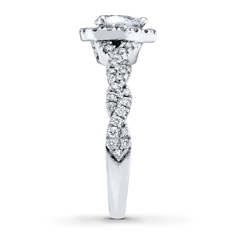 Engagement Ring 3/4 ct tw Diamonds 14K White Gold