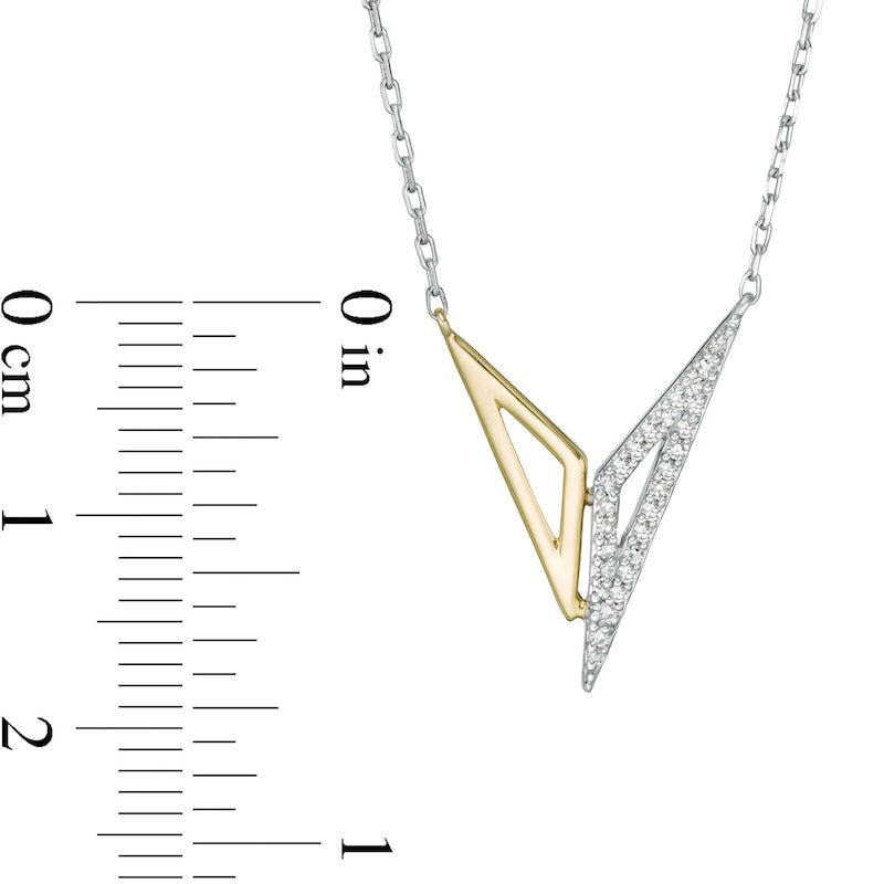 1/10 CT. T.W. Diamond &amp;quot;Bracelets of Submission&amp;quot; Necklace in Sterling Silver and 10K Gold