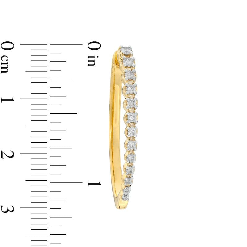1/2 CT. T.W. Diamond Oval Hoop Earrings in 10K Gold