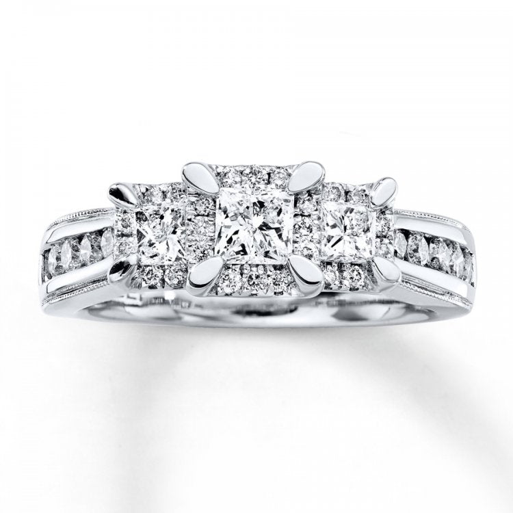 Three-Stone Ring 1 ct tw Diamonds 14K White Gold