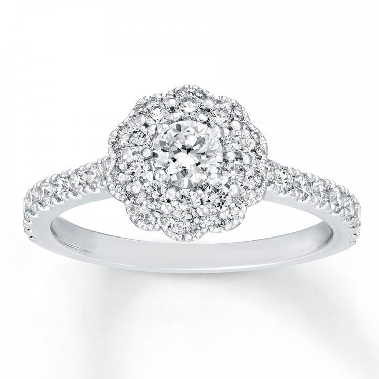 Engagement Ring 1 ct tw Diamonds 14K White Gold