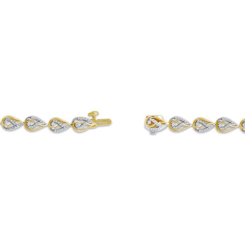 Love Ignited Diamond Flame Link Bracelet 1 ct tw 10K Two-Tone Gold 7.25&amp;#8243;