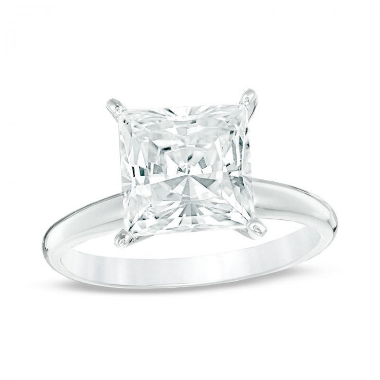 3 CT Certified Princess-Cut Diamond Solitaire Engagement Ring in 14K White Gold (I/SI2)