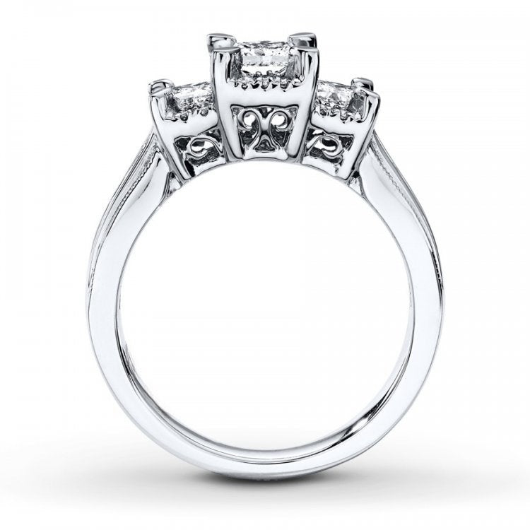 Three-Stone Ring 1 ct tw Diamonds 14K White Gold