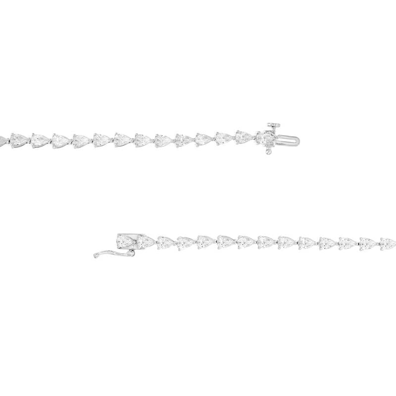 Diamond Line Bracelet 5 ct tw Pear-Shaped 14K White Gold 7.25&amp;#8243;