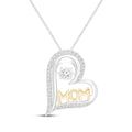 Unstoppable Love Diamond &amp;#8220;Mom&amp;#8221; Heart Necklace 1/8 ct tw 10K Two-Tone Gold 19&amp;#8243;