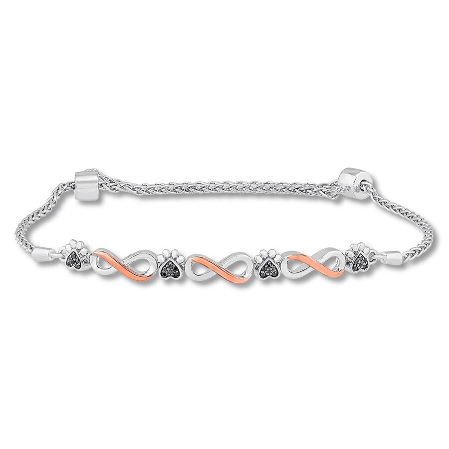 Diamond Pet Bracelet 1/10 ct tw Sterling Silver/10K Gold