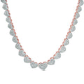 1/10 CT. T.W. Diamond Heart Necklace in Sterling Silver and 18K Rose Gold Plate