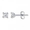 Diamond Earrings 1/2 ct tw Princess-cut 14K White Gold