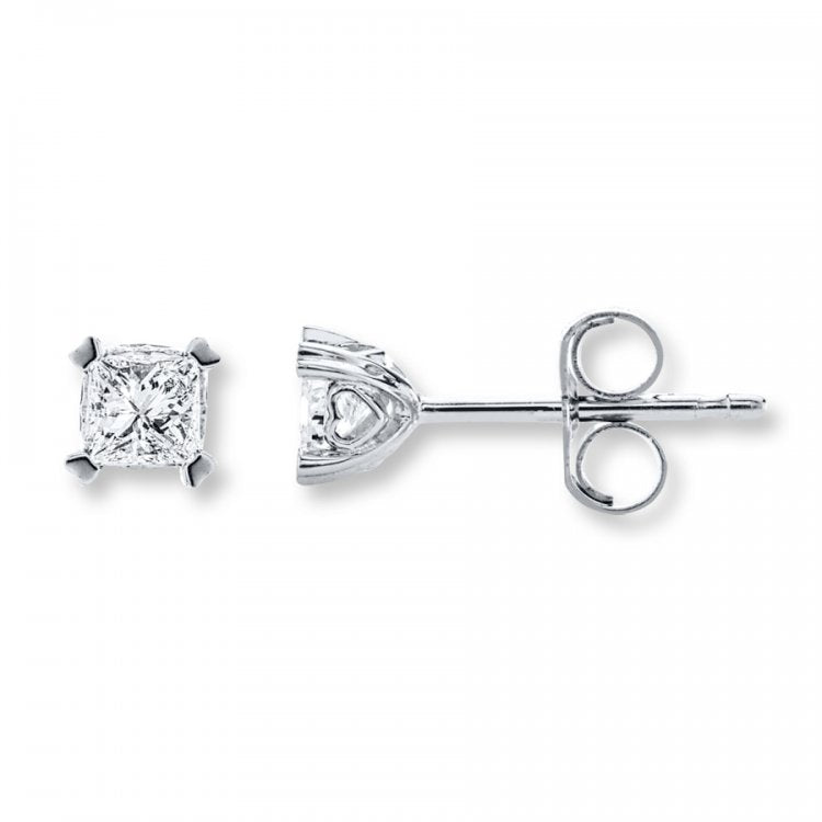 Diamond Earrings 1/2 ct tw Princess-cut 14K White Gold