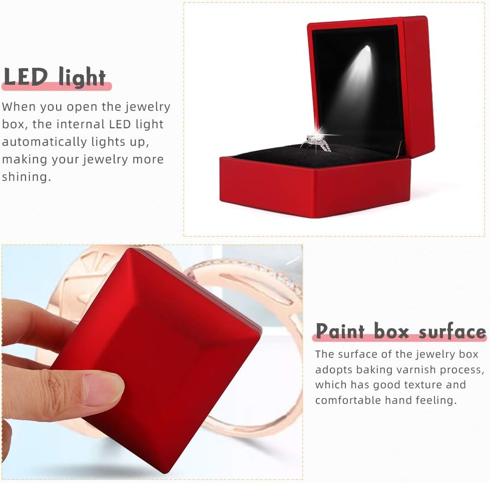 LED Light Proposal Engagement Ring Boxes