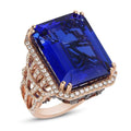 Tanzanite Ring 1-5/8 ct tw Diamonds 18K Strawberry Gold