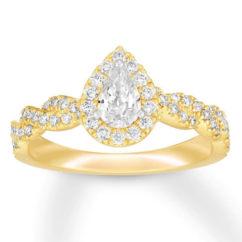 Engagement Ring 3/4 ct tw Diamonds 14K Yellow Gold