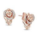 1/15 CT. T.W. Diamond Rose Stud Earrings in 10K Rose Gold