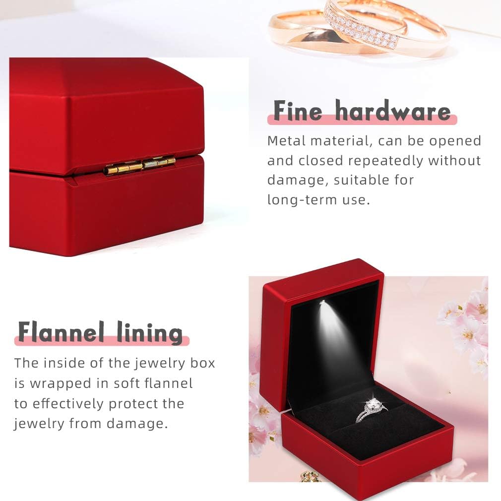 LED Light Proposal Engagement Ring Boxes
