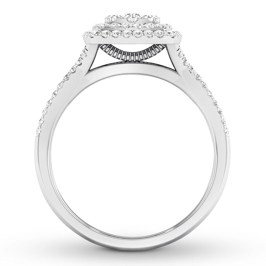 Diamond Engagement Ring 1/3 ct tw Round-cut 10K White Gold