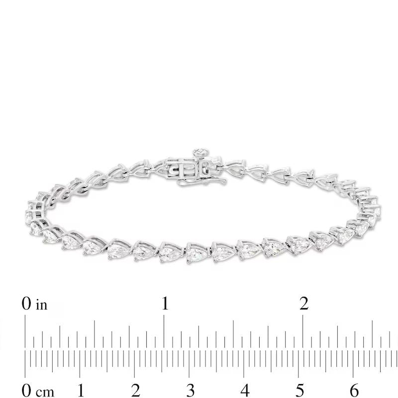Diamond Line Bracelet 5 ct tw Pear-Shaped 14K White Gold 7.25&amp;#8243;