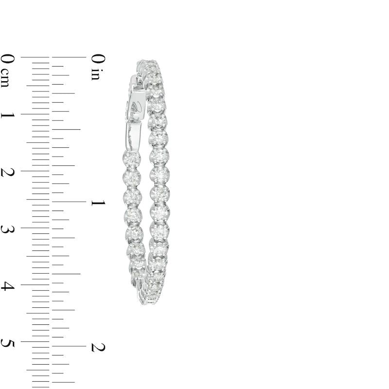 Collection 3 CT. T.W. Diamond Inside-Out Hoop Earrings in 10K White Gold