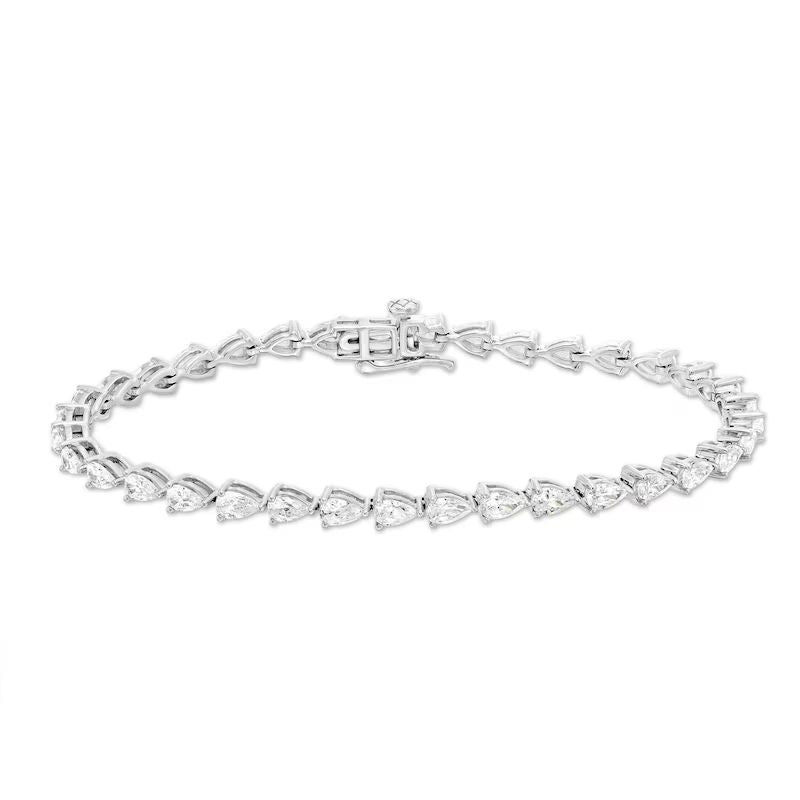 Diamond Line Bracelet 5 ct tw Pear-Shaped 14K White Gold 7.25&amp;#8243;