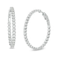 Collection 3 CT. T.W. Diamond Inside-Out Hoop Earrings in 10K White Gold