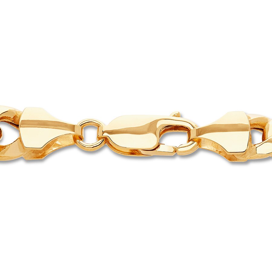 Men&amp;#8217;s Cuban Curb Chain Bracelet 14K Yellow Gold 8.5? Length