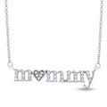 &amp;#8220;Mommy&amp;#8221; Necklace 1/6 ct tw Diamonds Sterling Silver 17&amp;#8243;