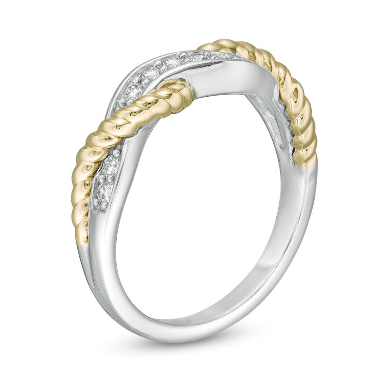 1/4 CT. T.W. Diamond Lasso Twist Ring in Sterling Silver and 10K gold